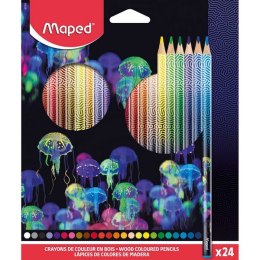 Kredki Deepsea 24 szt. pudełko z zawieszką Maped 831705 Maped