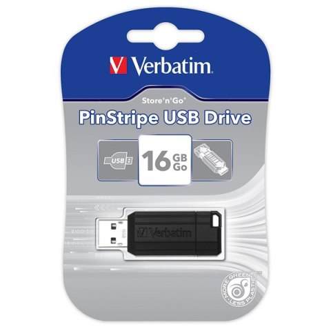 Pamięć Pendrive VERBATIM 16GB USB 2.0 czarny PINSTRIPE 49063 Verbatim