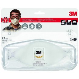 Półmaska filtrująca przeciw pyłom,mgłom(2)3M z zaworem9322+FFP2 XA004838828 3M