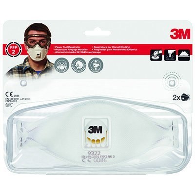 Półmaska filtrująca przeciw pyłom,mgłom(2)3M z zaworem9322+FFP2 XA004838828 3M