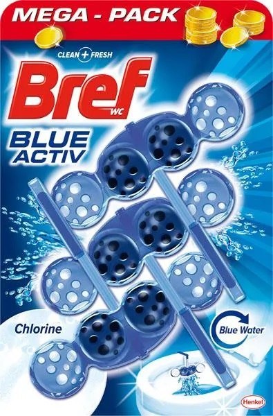 BREF Zawieszka WC BLUE AKTIV 3x50g CHLORINE barwiące 18226 Bref