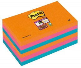 Bloczek samoprzylepny POST-IT_ Super Sticky (655-6SS-EG), 127x76xmm, 6x90 kart., promienne kolory Post-It 3M