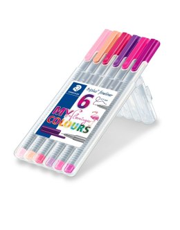 Cienkopis triplus, 0.3 mm, kolory flamingo, 6 szt., w etui, Staedtler S 334 SB6CS6 Staedtler