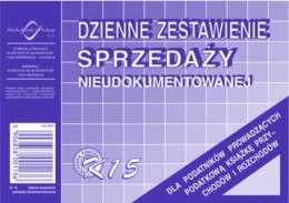 K-15 Dzienne zest.sprzedaży księgowo nieudokumentowanej MICHALCZYK Michalczyk i Prokop