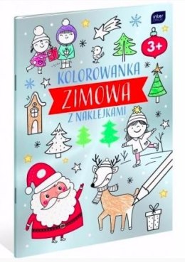 Kolorowanka ZIMOWA metallic A4 16 z naklejkami Interdruk