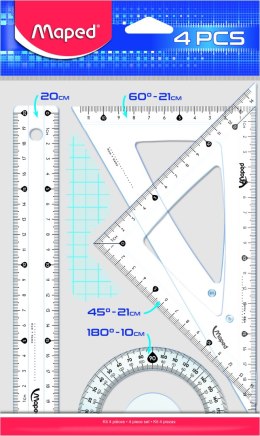 Komplet START MEDIOUM 242820 MAPED linijka 20cm+ekierka+kątomierz 242820 Maped