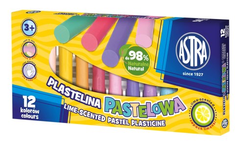 Plastelina 12 kolorów pastelowa o zapachu limonki ASTRA, 303114001 Astra