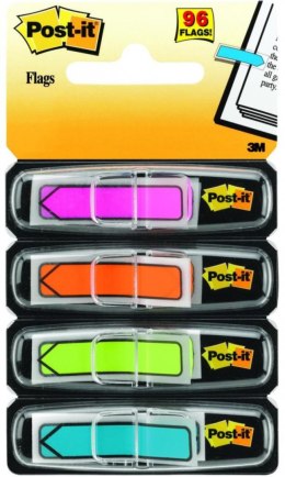 Zakładki indeksujące POST-IT (684-ARR4), PP, 12x43mm, strzałka, 4x24 kart., mix kolorów neonowy 3M-70071353612 Post-It 3M