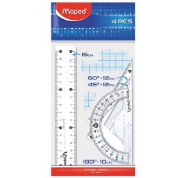 Zestaw geometryczny (linijka 15cm, 2 ekierki, kątomierz) 242815 MAPED Maped