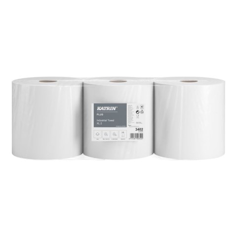 Czyściowo papierowe KATRIN PLUS XL 2, 3402, opakowanie: 3 rolki Katrin