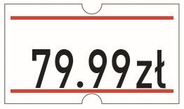 Etykiety cenowe w rolce do metkownicy jednorzędowej Meto 21x12 mm, biało-czerwone opakowanie 6 rolek M30014357 Meto