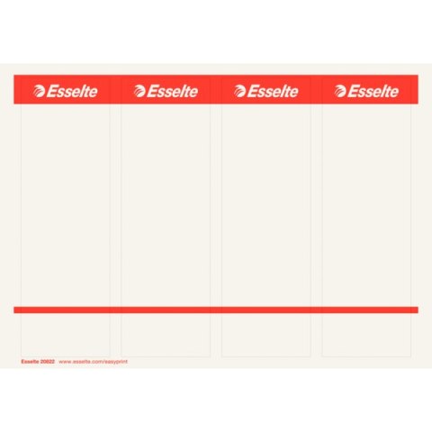 Etykiety do segregatorów 59x192mm(10x4) białe samop. ESSELTE 20822 Esselte