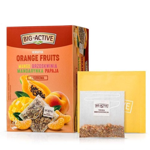 Herbata BIG-ACTIVE Orange Fruits 20x2g mango, brzoskwinia, mandarynka i papaja Big-Active