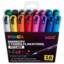 Markery z tuszem pigmentowym PC-1MR, komplet 16 sztuk POSCA UNPC1MR/16C SALE ceramika papier drewno Posca