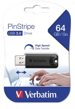 Pamięć Pendrive VERBATIM 64GB USB 3.0 czarny PINSTRIPE 49318 Verbatim