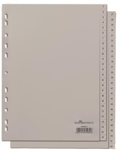 Przekładki PP A4 szare, nadruk, indeksy, dwie sekwencje Szary 650410 DURABLE Durable
