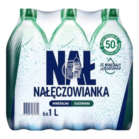 Woda NAŁĘCZOWIANKA gazowana 1.0L butelka PET zgrzewka 6 szt. Nałęczowianka
