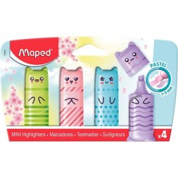 Zakreślacz Mini Kawaii Pastel mix 4 kol blister kartonowy Maped 743604 Maped