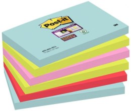 Bloczki samoprzylepne POST-IT_ Super Sticky (655-6SS-MIA), 76x127mm, 6x90 kart., paleta Miami Post-It 3M