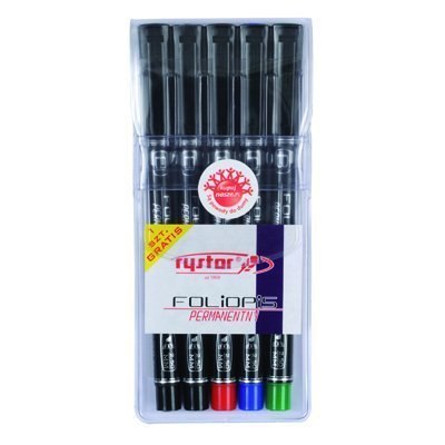 Foliopis permanentny FB-25 RYSTOR komplet 5sztuk w etui. 442-528 Rystor