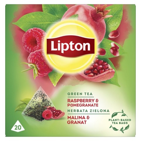 Herbata LIPTON PIRAMID MALINA i GRANAT (20 saszetek) zielona Lipton