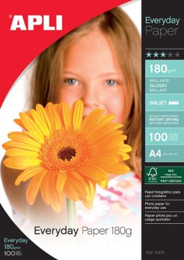 Papier FOTO A4 180g(100AP11475)100ark. do d.atram.EVERYDAY błysk APLI Apli