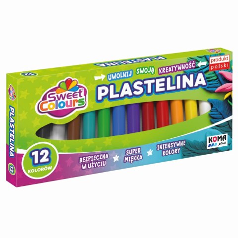 Plastelina 12 kolorów Sweet Colours 01549 KOMA-PLAST Koma-Plast