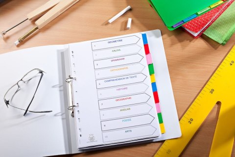 Przekładki kartonowe MYLAR A4, 6 kolorowe kart, wzmocnione indeksy OXFORD 100204976 Oxford