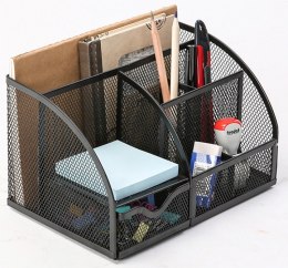 Przybornik na biurko, metal, siatka, czarny KF17295 Q_CONNET Q-Connect