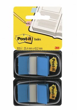 Zakładki indeksujące POST-IT_ (680-B2EU), PP, 25,4x43,2mm, 2x50 kart., niebieskie Post-It 3M