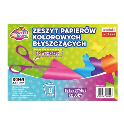 Zeszyt błyszczących papierów kolorowych A5 8 kartek Sweet Colours 09453 KOMA-PLAST Koma-Plast