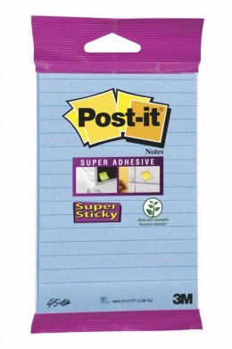 Bloczek samoprzylepny POST-IT_ Super sticky, (6844-L-NB), 152x102mm, 45 kart., zawieszka, niebieski Post-It 3M