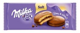 Ciastka MILKA CHOC&CHOC biszkoptowe z nadzieniem kakaowym i kawałkami czekolady 150g Milka