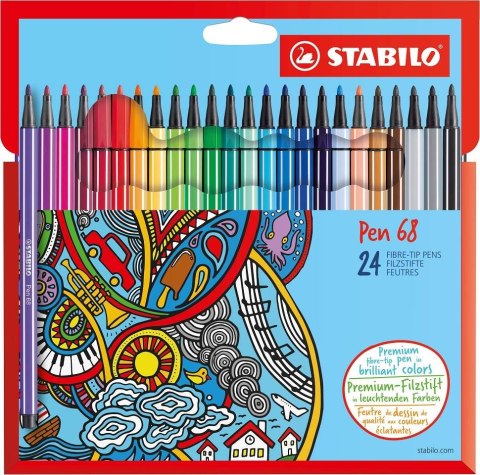 Cienkopis Pen 68 etui kartonowe 24 szt 6824-7 STABILO Stabilo Cienkopis Pen 68 etui kartonowe 24 szt 6824-7 STABILO Stabilo