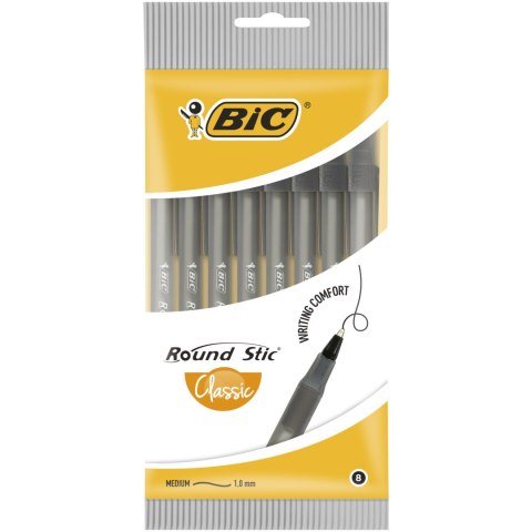 Długopis BIC Round Stic Classic czarny, blister 8szt, 928498 Bic