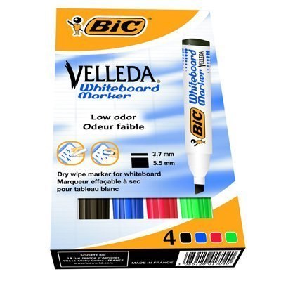 Marker suchościeralny BIC Velleda ECOlutions 1751 mix AST 4szt, 904950 Bic