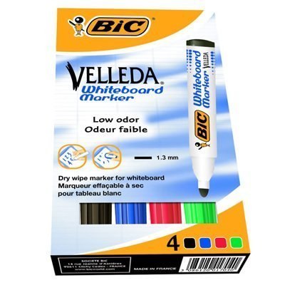 Marker suchościeralny BIC Velleda Ecolutions 1701 mix AST 4szt, 904941 Bic