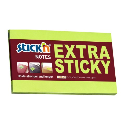 Notes sam.EXTRA STICKY 76X127 zielony neon 90 kartek STICK_N 21676 StickN