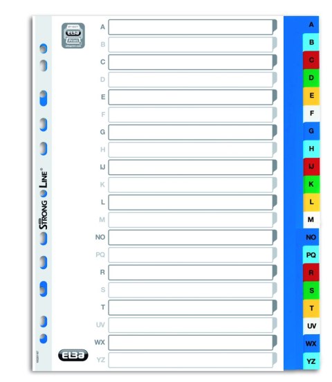 Przekładki alfabetyczne A4 MAXI A-Z, kolorowe, polipropylenowe, OXFORD 100204733 Oxford