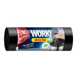 Worki na śmieci 35l mocne HDPE (20szt.)czarne ANNA ZARADNA WNS2207/80SH Anna Zaradna