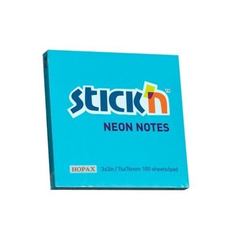 Bloczek STICKN 76x76mm niebieski neonowy 100k 21209 STICKN StickN