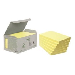 Ekologiczne karteczki samoprzylepne Post-it_ z certyfikatem PEFC Recycled, Żółte, 76x76mm, 6 bloczków po 100 karteczek, Post-It 3M