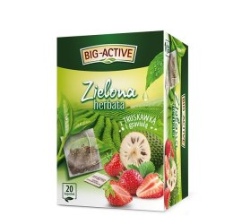 Herbata BIG-ACTIVE TRUSKAWKA-GRAVIOLA zielona 20 kopert/34g Big-Active