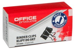 Klipy do dokumentów , 19mm, 12szt., czarne, typu OFFICE PRODUCTS 18091919-05 Office Products