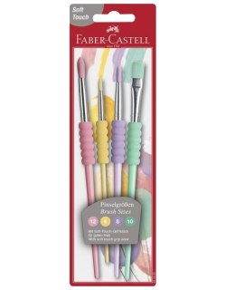 Pędzle szkolne kolor pastel 4 szt blister 481620 FC Faber-Castell