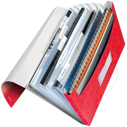 Teczka z 6 przegródkami PP Leitz WOW, czerwona 45890026 Leitz Teczka z 6 przegródkami PP Leitz WOW, czerwona 45890026 Leitz