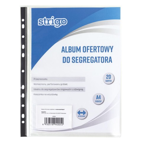 Album ofertowy PP A4 20 koszulek z perforacją SF024 STRIGO Strigo Album ofertowy PP A4 20 koszulek z perforacją SF024 STRIGO Strigo