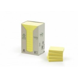 Bloczek samoprzylepny ekologiczny POST-IT (653-1T), 38x51mm, 24x100 kart., żółty Post-It 3M