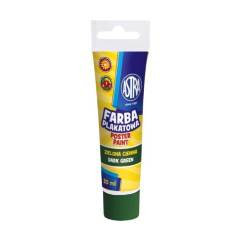 Farba plakatowa Astra tuba 30 ml - ciemna zieleń, 83110906 Astra