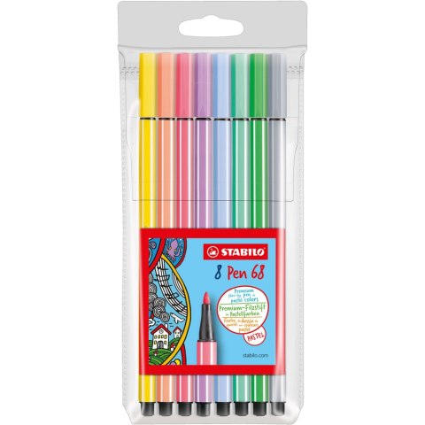 Flamaster PEN 68 PASTEL etui (8szt.) 68/8-01 STABILO Stabilo Flamaster PEN 68 PASTEL etui (8szt.) 68/8-01 STABILO Stabilo